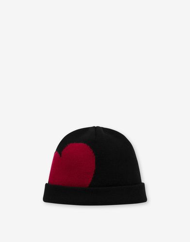 Heart Graphic Wool Hat - Moschino - Modalova