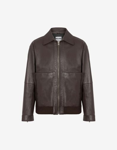 Soft Leather Bomber Jacket - Moschino - Modalova