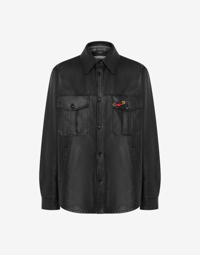 Nappa Shirt Heart Safety Pin - Moschino - Modalova