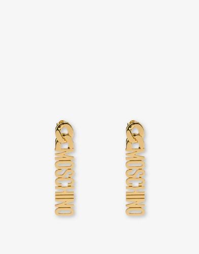 Lettering Logo Drop Earrings - Moschino - Modalova