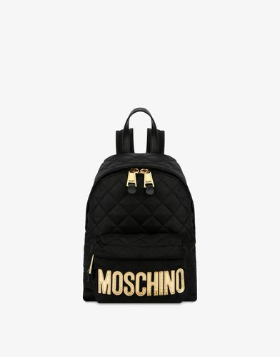 Quilted Backpack With Logo - Moschino - Modalova