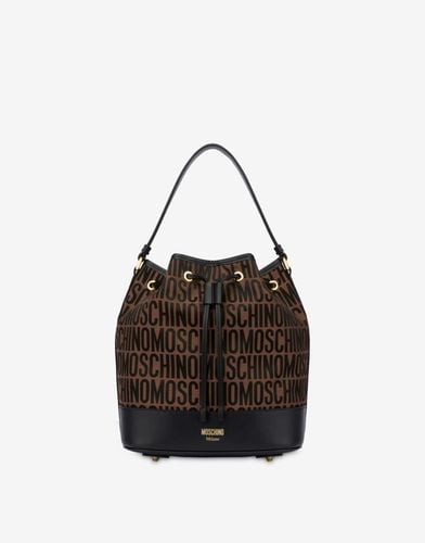 All-over Logo Nylon Bucket Bag - Moschino - Modalova