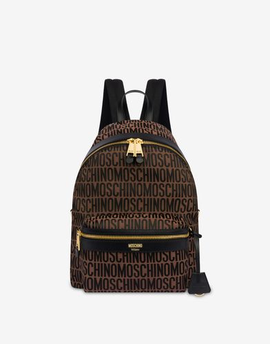 All-over Logo Nylon Backpack - Moschino - Modalova