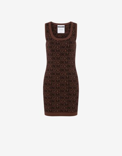 All-over Logo Wool Dress - Moschino - Modalova