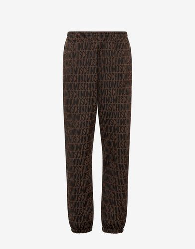 All-over Logo Jacquard Fleece Joggers - Moschino - Modalova