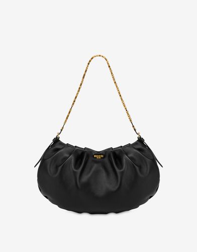 Mini Lettering Nappa Leather Hobo Bag - Moschino - Modalova