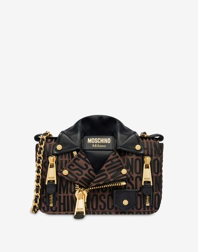 Allover Logo Nylon Biker Bag - Moschino - Modalova