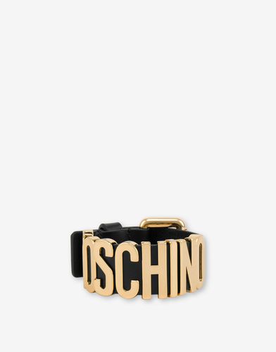 Lettering Logo Calfskin Bracelet - Moschino - Modalova