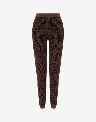 All-over Logo Wool Leggings - Moschino - Modalova