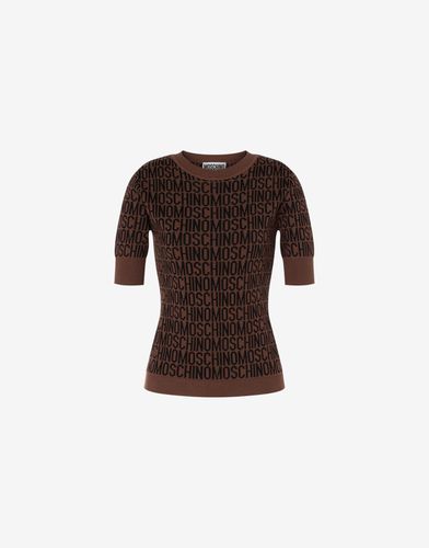 Allover Logo Wool Top - Moschino - Modalova