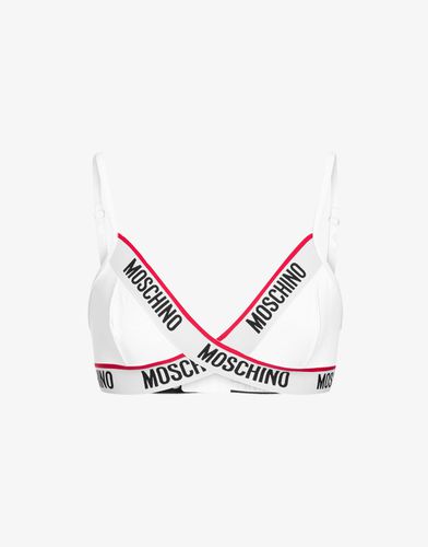 Microfibre Triangle Bra With Logo - Moschino - Modalova