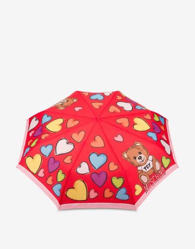 Open/close Umbrella With Multicolor Hearts - Moschino - Modalova