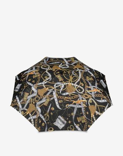 Allover Sartorial Print Open & Close Umbrella - Moschino - Modalova