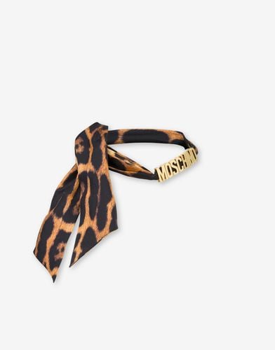 Lettering Logo Small Animalier Scarf - Moschino - Modalova