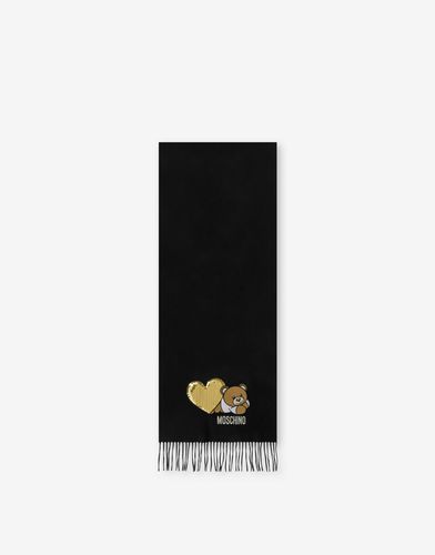 Lovely Teddy Bear Wool Scarf - Moschino - Modalova