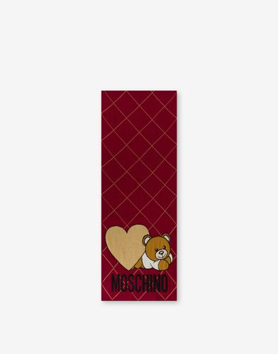 Lovely Teddy Bear Check Scarf - Moschino - Modalova