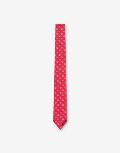 All-over Teddy Bear Silk Tie - Moschino - Modalova