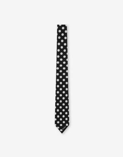 Silk Tie Allover Polka Dots - Moschino - Modalova