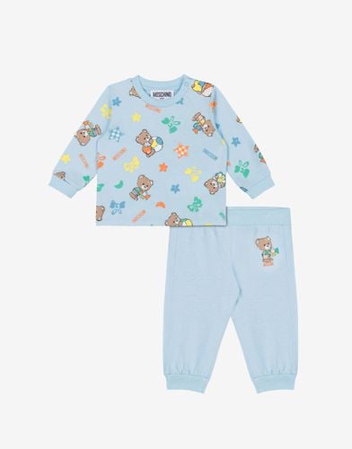 Baby Teddy Bear Cotton T-shirt And Pants Set - Moschino - Modalova