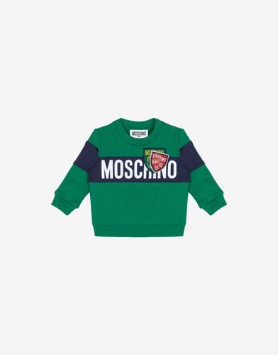 Logo Patch Cotton Sweatshirt - Moschino - Modalova