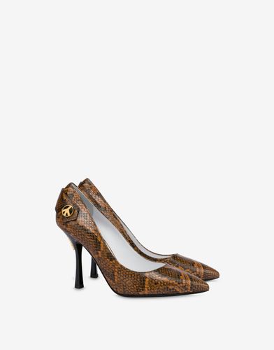 Python Print Pumps Peace Button - Moschino - Modalova