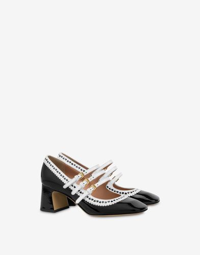 Hearted Brogue Patent Leather Mary Janes - Moschino - Modalova