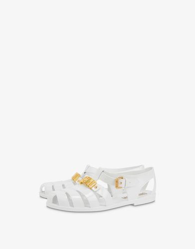 Jelly Sandals With Lettering Logo - Moschino - Modalova