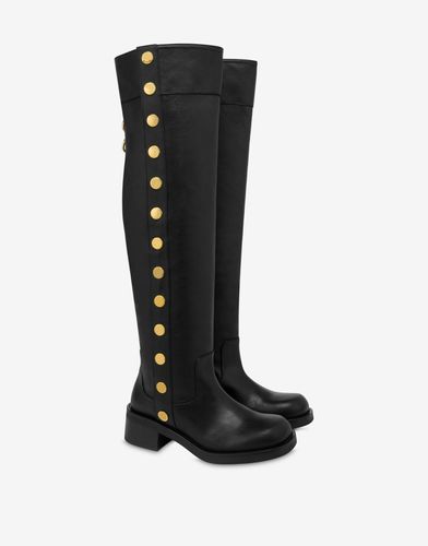 Over-the-knee Boots Snap Buttons - Moschino - Modalova