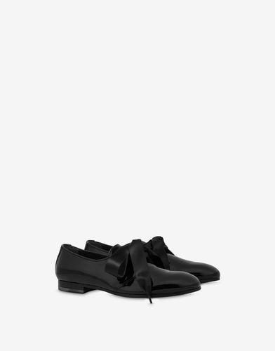 Patent Leather Derby Satin Bow - Moschino - Modalova