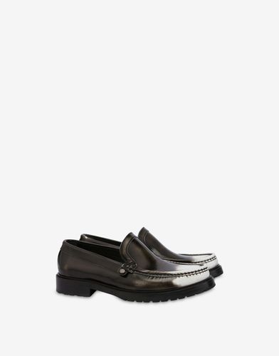 College Gradient-effect Calfskin Loafers - Moschino - Modalova