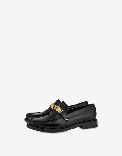 Polished Calfskin Loafers - Moschino - Modalova