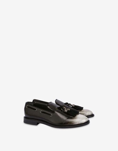 Metal Tassels Gradient-effect Calfskin Loafers - Moschino - Modalova