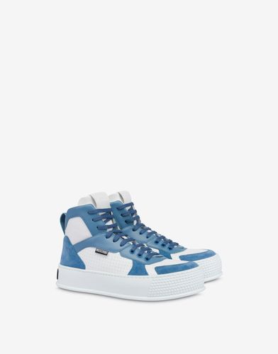 High Sneakers Calfskin And Suede Bumps & Stripes - Moschino - Modalova