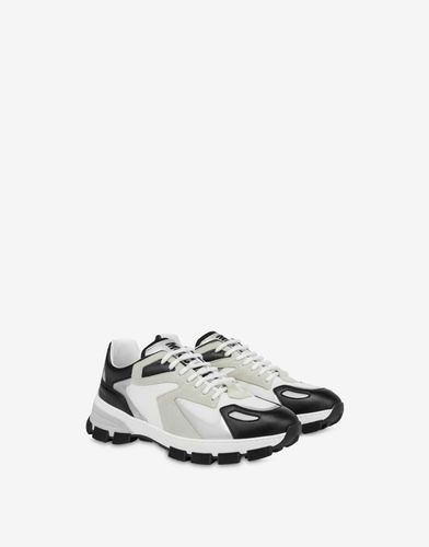 Race Sneakers Calfskin And Suede - Moschino - Modalova