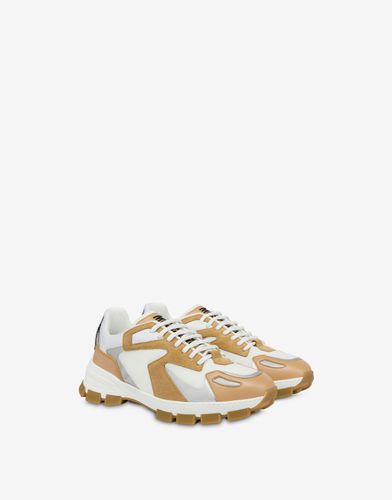 Race Sneakers Mesh, Calfskin, And Suede - Moschino - Modalova