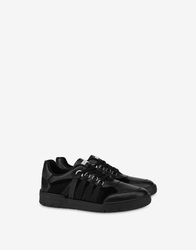 Mesh, Calfskin And Split Leather Streetball Sneakers - Moschino - Modalova