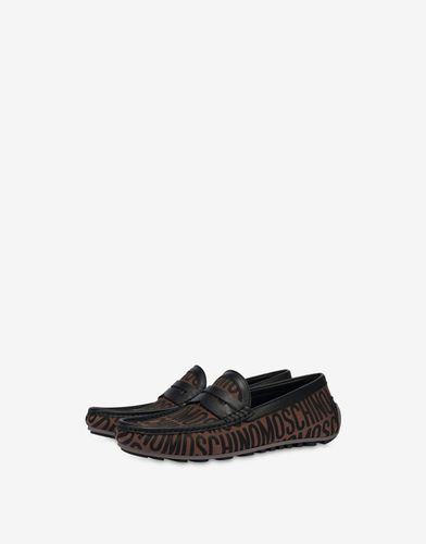 Allover Logo Nylon Driving Loafers - Moschino - Modalova