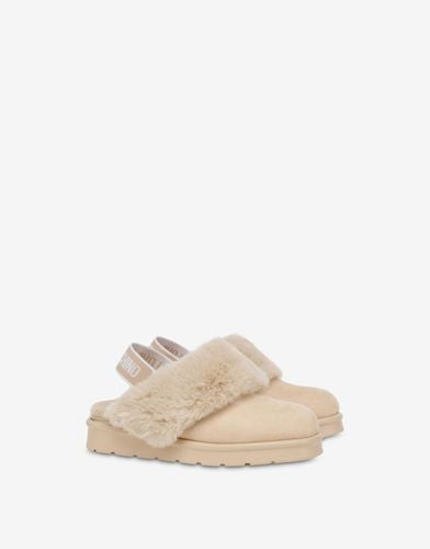 Elastic Logo Band Suede Mules - Love Moschino - Modalova