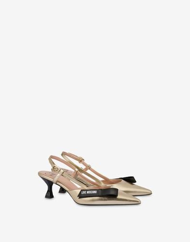 Laminated Nappa Slingback Flat Bow - Love Moschino - Modalova