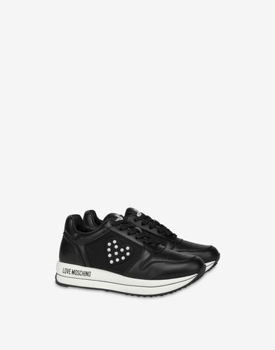 Calfskin Sneakers Pearls - Love Moschino - Modalova