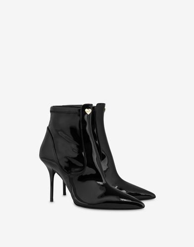 Patent Leather Heart Stud Ankle Boots - Love Moschino - Modalova