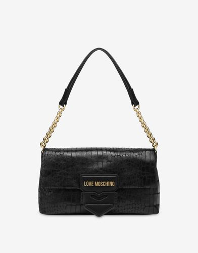 Super Soft Croco Shoulder Bag - Love Moschino - Modalova