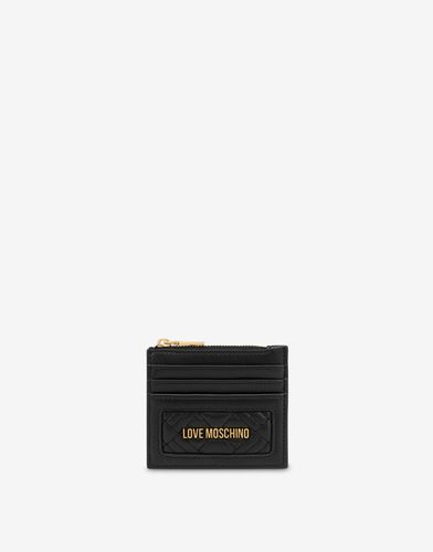 Quilted Card Holder Lettering Logo - Love Moschino - Modalova