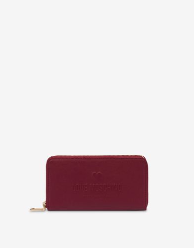 Love Embossed Calfskin Wallet - Love Moschino - Modalova