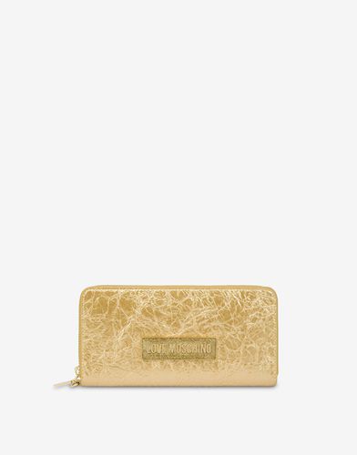 Laminated Zip-around Wallet - Love Moschino - Modalova