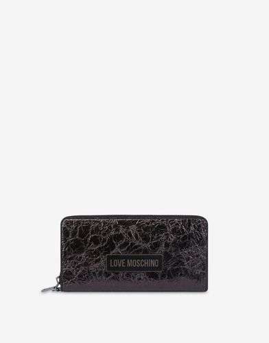 Laminated Zip-around Wallet - Love Moschino - Modalova