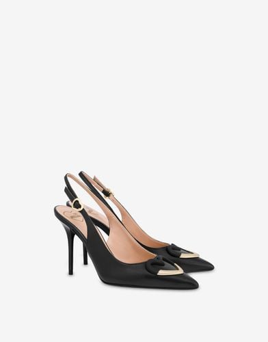 Heart Plaque Nappa Slingback - Love Moschino - Modalova