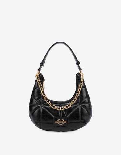 Geometric Quilted Hobo Bag - Love Moschino - Modalova