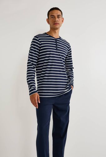 Pyjama T-shirt manches longues rayé et pantalon en jersey de coton BIO GOTS - MONOPRIX - Modalova