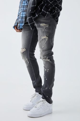 Skinny Stretch Bleached Ripped Knee Jeans - - 34R - boohooMAN - Modalova